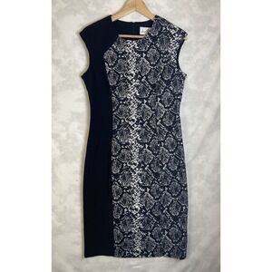Joseph Ribkoff Dress Women's 10 Black Sheath Sleeveless Snake Print